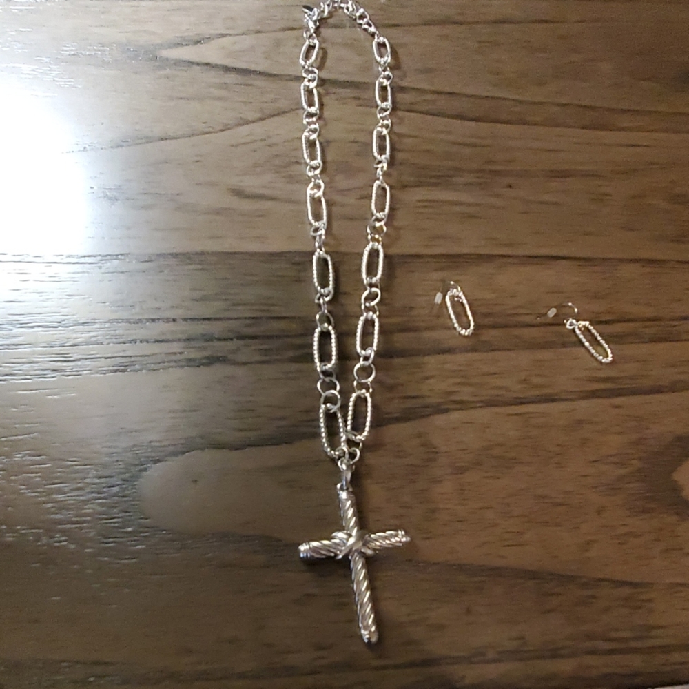Cross Necklace & Earring Set